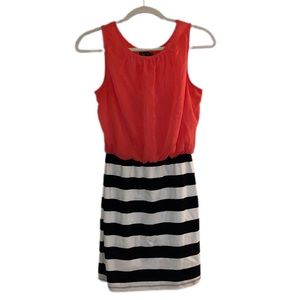 COPY - Super cute pink, black and white mini dress. Size medium. True to size.